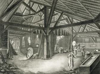 Glassmaking factory, from the 